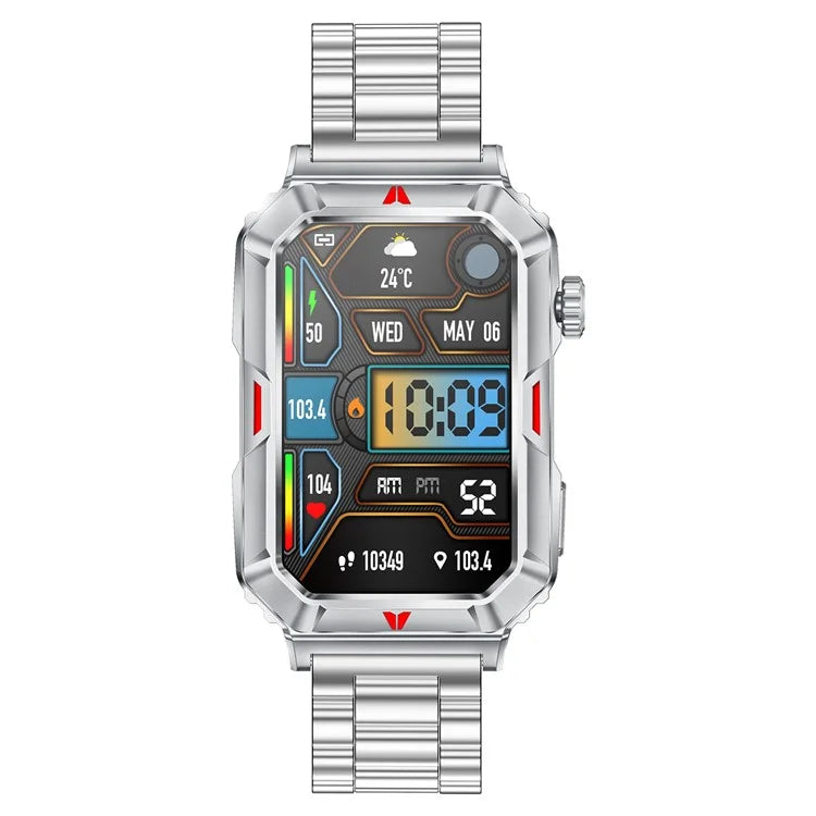 CF26 IP67 Waterproof 1.57-inch Smart Watch Health Monitor Sports Bracelet, Steel Strap