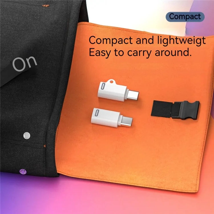 Compatible with iPhone 15 Series 8Pin Female to Type-C Male Adapter 27W PD Fast Charing Adapter with Hook