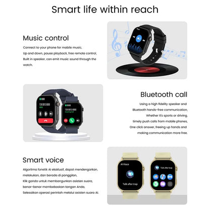 ZL94 2.04-inch AMOLED Screen Smart Watch Bluetooth Calling Health Monitoring Waterproof Sports Watch