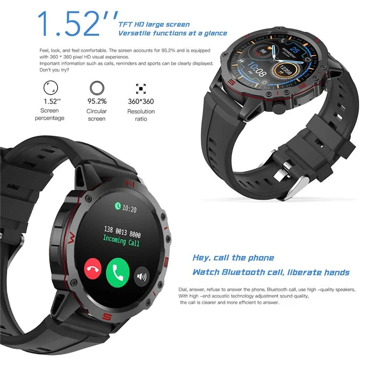 ZL85 1.52-inch Bluetooth Calling Smart Watch Heart Rate Sleep Monitoring Waterproof Sports Watch