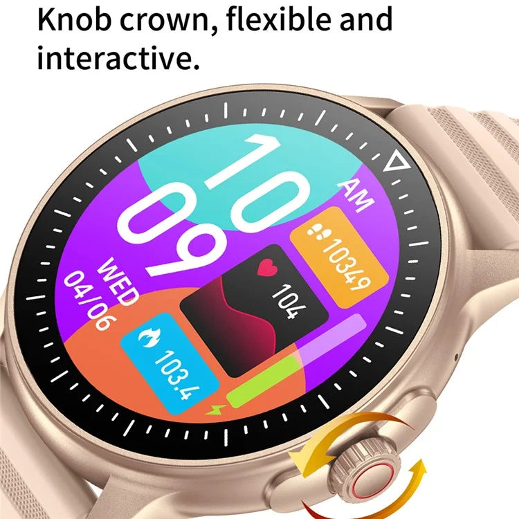 MX45 1.39" Bluetooth Talk Smart Watch Heart Rate Blood Pressure Health Monitor Sports Bracelet with Encoder