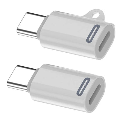 U2-058-LT020 2PCS Type C Male to iP Female 27W Power 480Mbps Data Adapter for iPhone, Android, Tablet