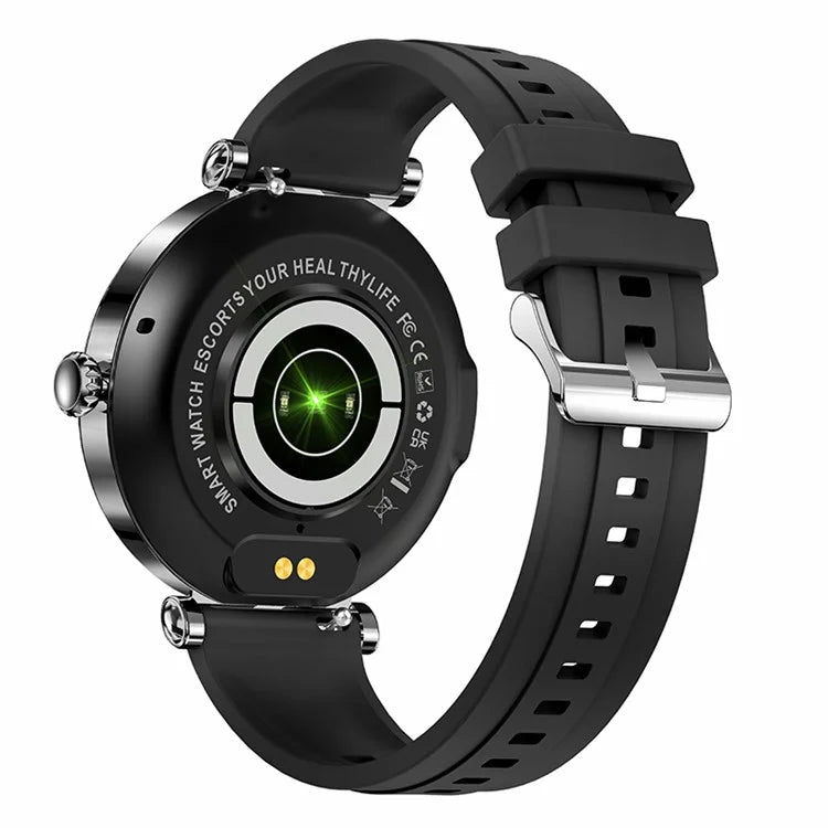 CF32 1.27-inch Wrist Bracelet Women Health Monitor Rhinestone Decor Smart Watch, Silicone Strap