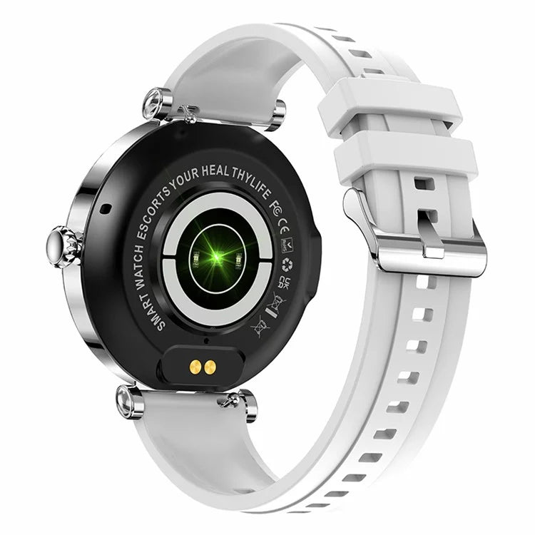 CF32 1.27-inch Wrist Bracelet Women Health Monitor Rhinestone Decor Smart Watch, Silicone Strap