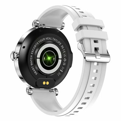 CF32 1.27-inch Wrist Bracelet Women Health Monitor Rhinestone Decor Smart Watch, Silicone Strap
