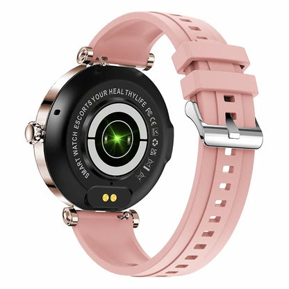 CF32 1.27-inch Wrist Bracelet Women Health Monitor Rhinestone Decor Smart Watch, Silicone Strap