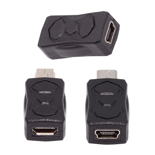 U2-006-MM 3Pcs Micro USB 2.0 to Mini USB 5Pin Male to Female Extension Data Power Adapter