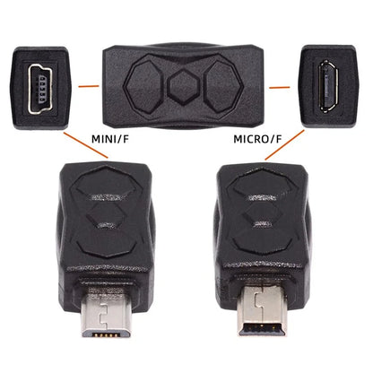 U2-006-MM 3Pcs Micro USB 2.0 to Mini USB 5Pin Male to Female Extension Data Power Adapter