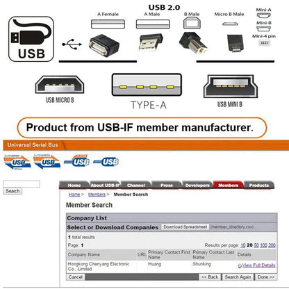 U2-006-MM 3Pcs Micro USB 2.0 to Mini USB 5Pin Male to Female Extension Data Power Adapter