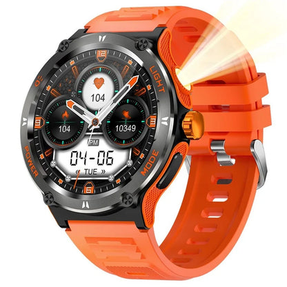 KT70 1.53" HD Screen Smart Watch Outdoor Strong Light Lamp Compass Bluetooth Call Fitness Bracelet