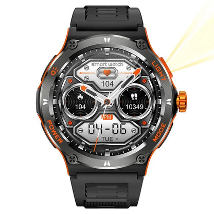 KT70 1.53" HD Screen Smart Watch Outdoor Strong Light Lamp Compass Bluetooth Call Fitness Bracelet
