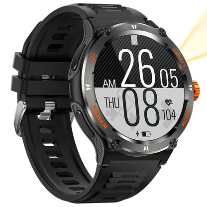 KT70 1.53" HD Screen Smart Watch Outdoor Strong Light Lamp Compass Bluetooth Call Fitness Bracelet
