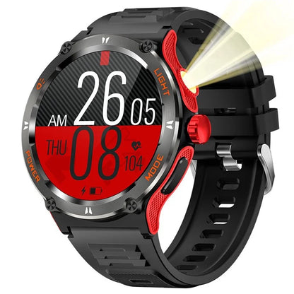 KT70 1.53" HD Screen Smart Watch Outdoor Strong Light Lamp Compass Bluetooth Call Fitness Bracelet