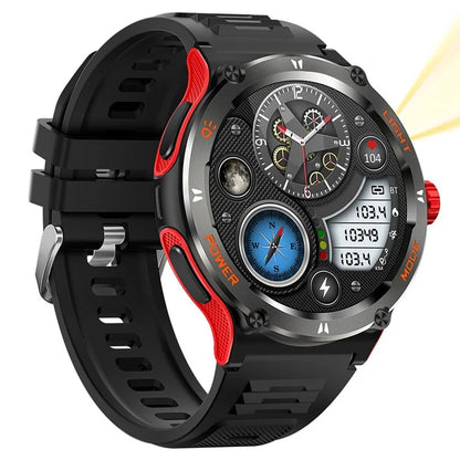 KT70 1.53" HD Screen Smart Watch Outdoor Strong Light Lamp Compass Bluetooth Call Fitness Bracelet