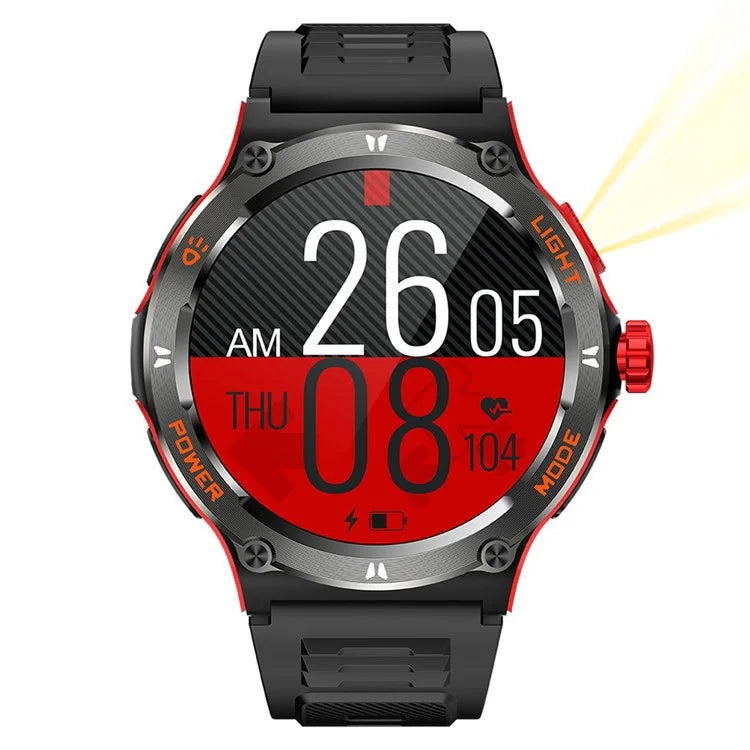 KT70 1.53" HD Screen Smart Watch Outdoor Strong Light Lamp Compass Bluetooth Call Fitness Bracelet
