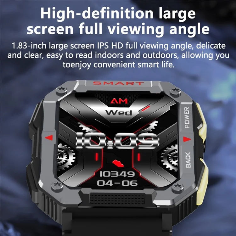 YK01 1.83-inch Outdoor Fitness Wristband Bluetooth Calling Health Monitor Smart Watch