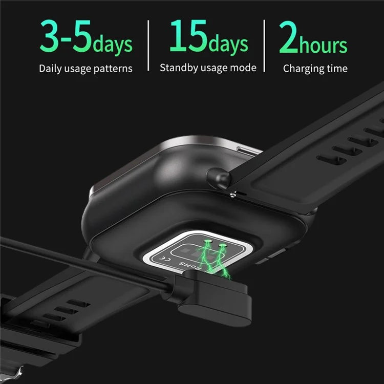 D8 2 in 1 Bluetooth Earphone Smart Watch Health Monitor Fitness Tracker Wristband, Silicone Strap