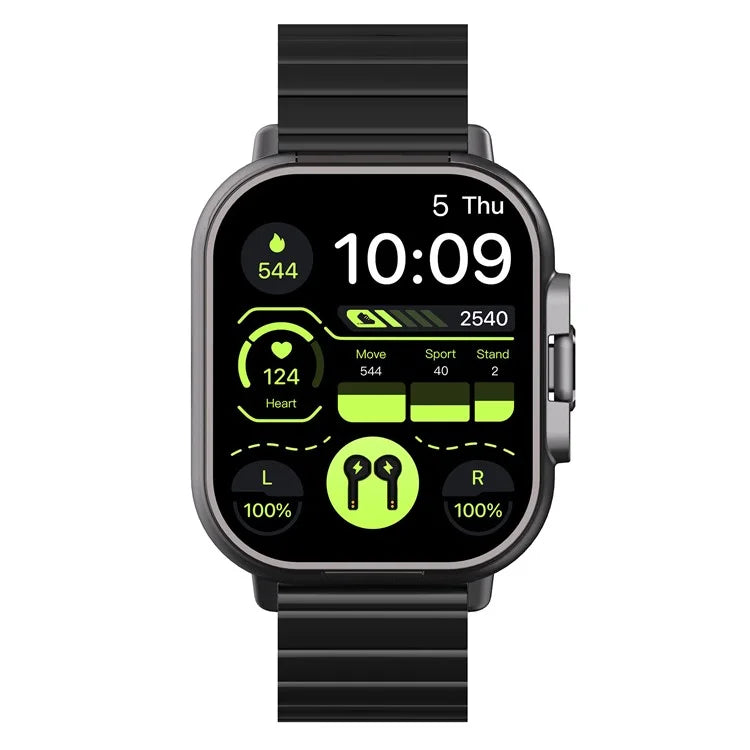 D8 2 in 1 Bluetooth Earphone Smart Watch Health Monitor Fitness Tracker Wristband, Silicone Strap