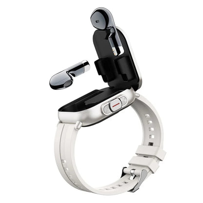 D8 2 in 1 Bluetooth Earphone Smart Watch Health Monitor Fitness Tracker Wristband, Silicone Strap