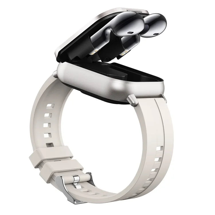 D8 2 in 1 Bluetooth Earphone Smart Watch Health Monitor Fitness Tracker Wristband, Silicone Strap