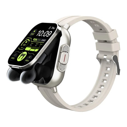 D8 2 in 1 Bluetooth Earphone Smart Watch Health Monitor Fitness Tracker Wristband, Silicone Strap