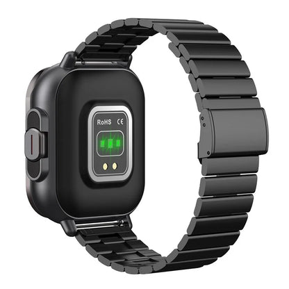 D8 2 in 1 Bluetooth Earphone Multiple Sports Modes Smart Watch Support Health Monitor, Steel Strap