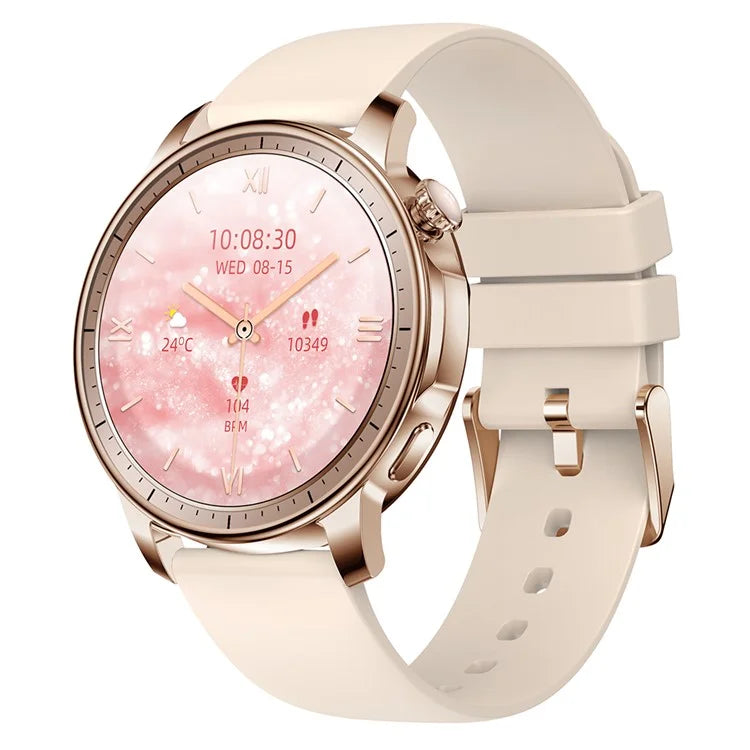 V65 1.32-inch AMOLED Touch Screen Smart Watch Heart Rate Monitor Women Sports Bracelet, Silicone Strap