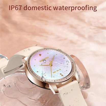 V65 1.32-inch AMOLED Touch Screen Smart Watch Heart Rate Monitor Women Sports Bracelet, Silicone Strap