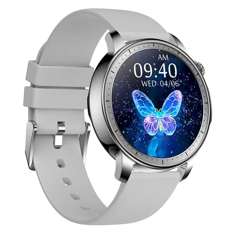 V65 1.32-inch AMOLED Touch Screen Smart Watch Heart Rate Monitor Women Sports Bracelet, Silicone Strap