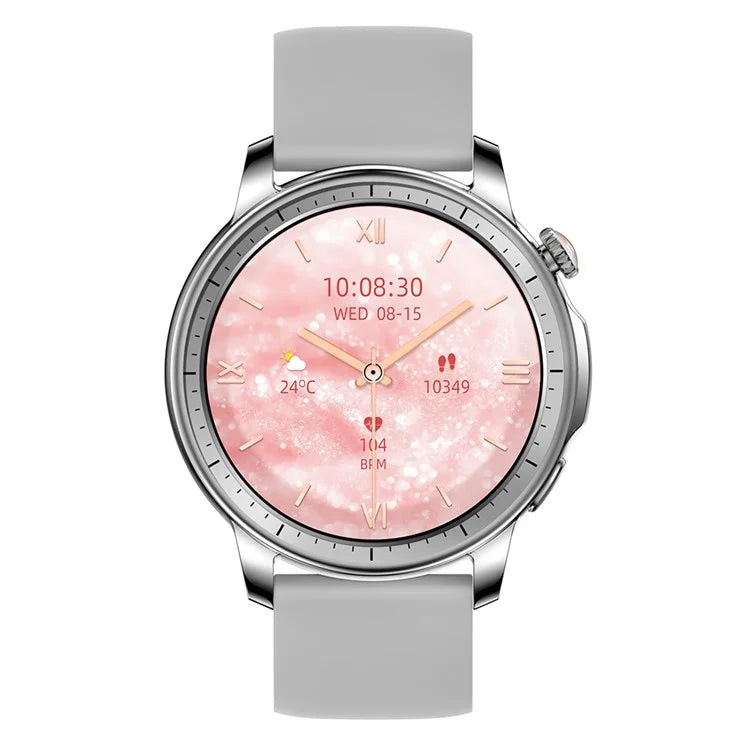 V65 1.32-inch AMOLED Touch Screen Smart Watch Heart Rate Monitor Women Sports Bracelet, Silicone Strap