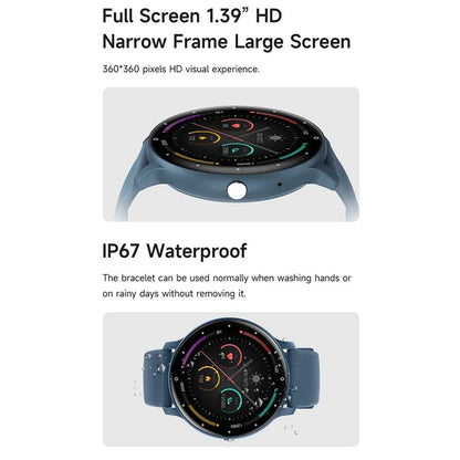 DEVIA Smart Watch WT1 1.39-inch Display IP67 Waterproof Bluetooth Call Sports Bracelet with Health Monitoring