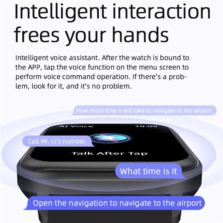 ZL99J 2.01" Square HD Touch Screen Sports Wristband Heart Rate Monitor Bluetooth Call Smart Watch