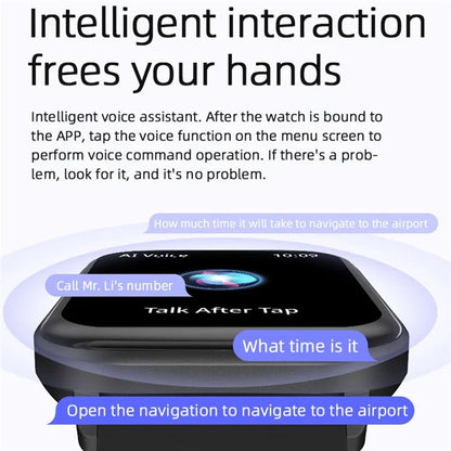 ZL99J 2.01" Square HD Touch Screen Sports Wristband Heart Rate Monitor Bluetooth Call Smart Watch