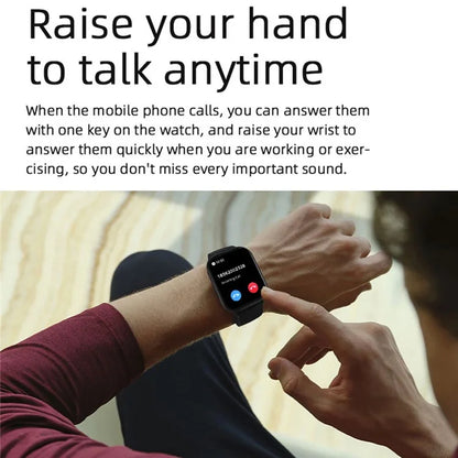 ZL99J 2.01" Square HD Touch Screen Sports Wristband Heart Rate Monitor Bluetooth Call Smart Watch