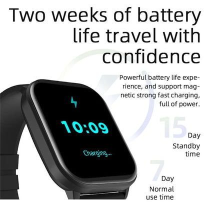 ZL99J 2.01" Square HD Touch Screen Sports Wristband Heart Rate Monitor Bluetooth Call Smart Watch