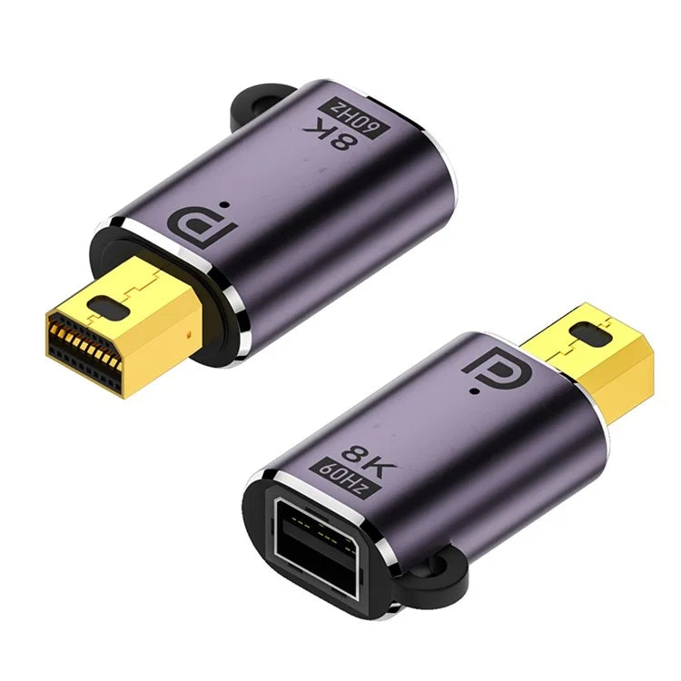 Mini DP Male to Mini DP Female Adapter HD 8K 60Hz Video Data Converter