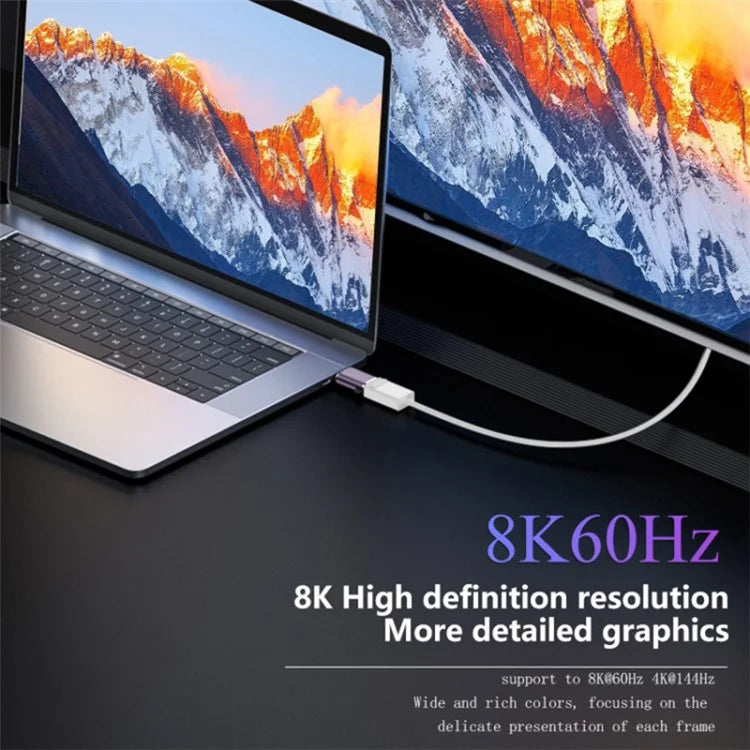 Mini DP Male to Mini DP Female Adapter HD 8K 60Hz Video Data Converter