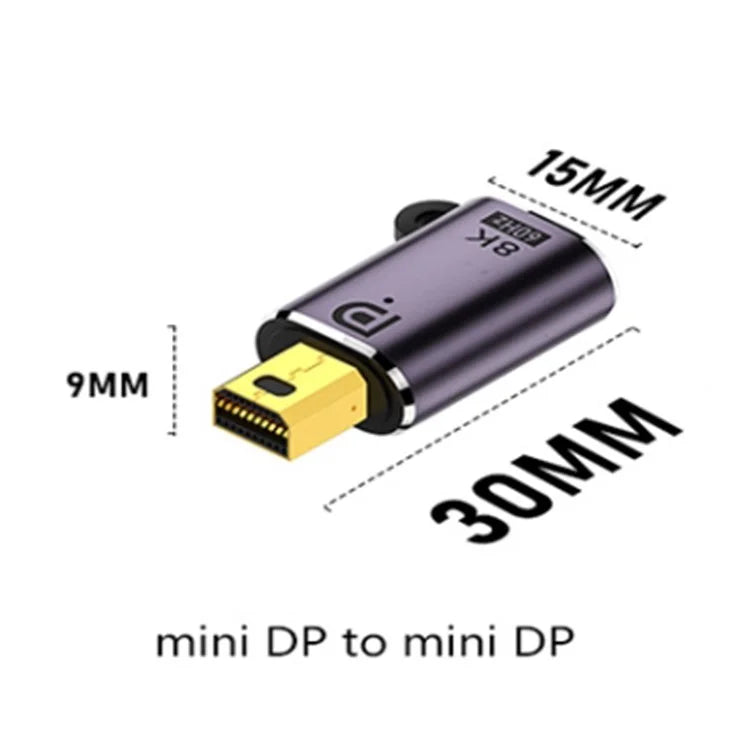 Mini DP Male to Mini DP Female Adapter HD 8K 60Hz Video Data Converter