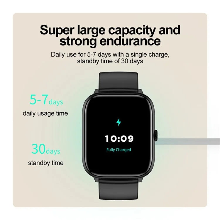 T22 2.06" AMOLED Screen Smart Watch with Bluetooth Calling, Encoder, Multi-Mode Sports