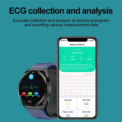 S22 ECG Smart Watch Air Pump Type ECG Blood Glucose Monitor Activity Fitness Tracker