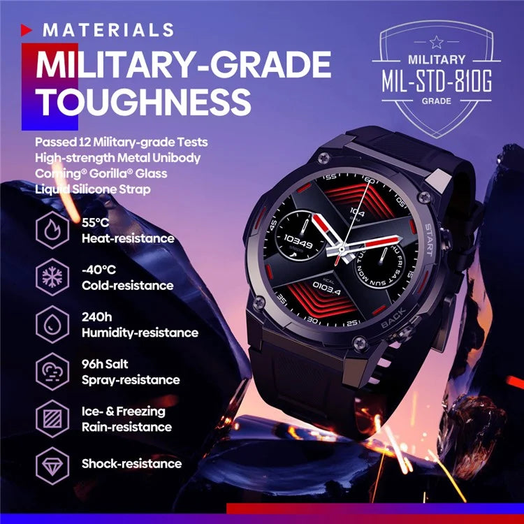 ZEBLAZE Vibe 7 Pro 1.43 Inch AMOLED Hi-Fi Phone Calls Military Grade Toughness Smart Watch