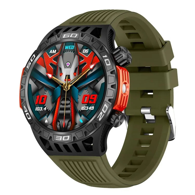 HT22 1.46-inch Round Smart Watch Waterproof Bluetooth Calling Sports Watch+Green