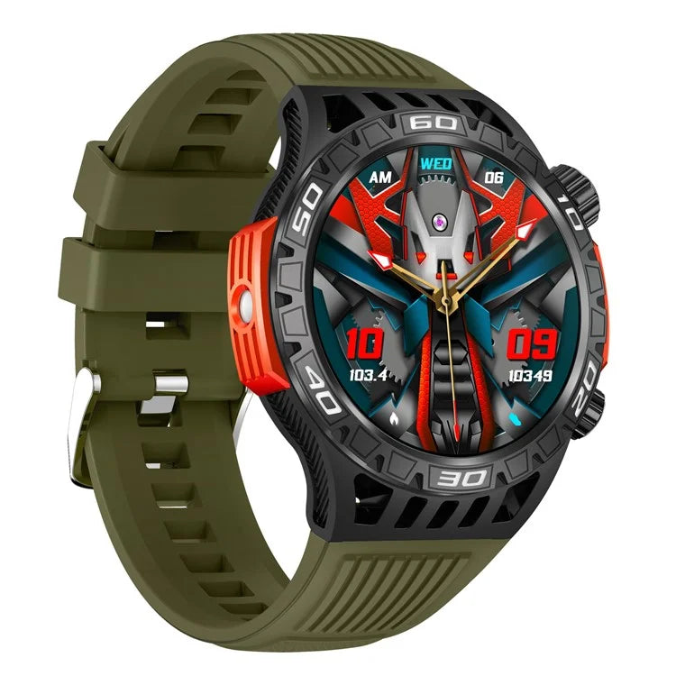 HT22 1.46-inch Round Smart Watch Waterproof Bluetooth Calling Sports Watch+Green