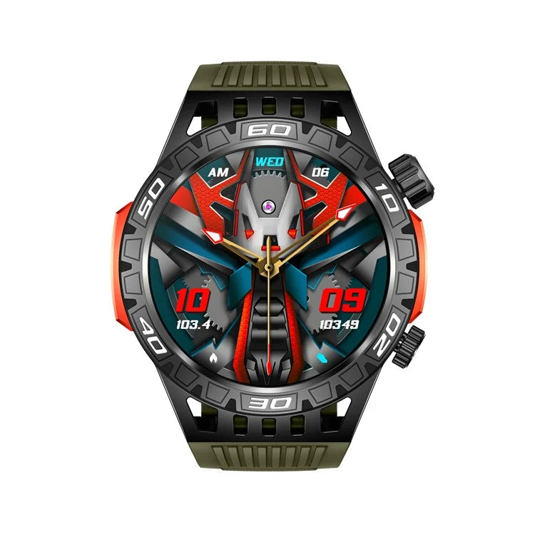 HT22 1.46-inch Round Smart Watch Waterproof Bluetooth Calling Sports Watch+Green