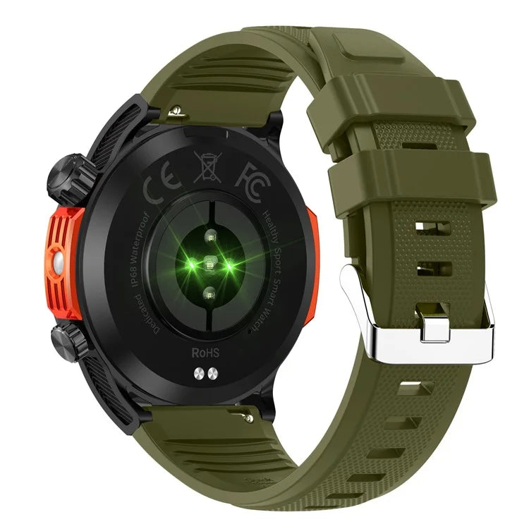 HT22 1.46-inch Round Smart Watch Waterproof Bluetooth Calling Sports Watch+Green