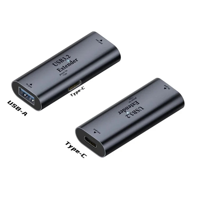 USB-A to Type-C Signal Amplifier 15W Power Supply 10m Transmission Extender