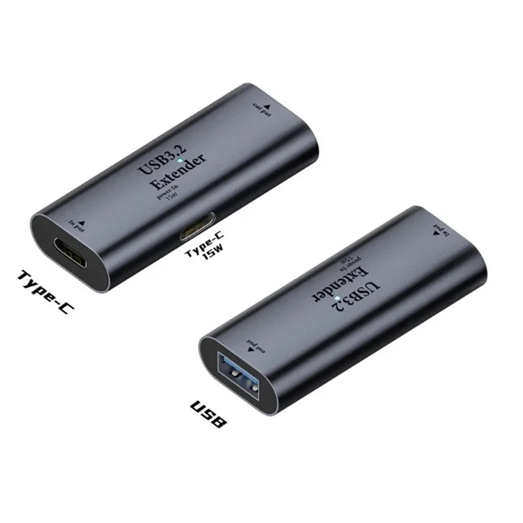 10m Transmission Type-C to USB Signal Amplifier 15W Power Supply Extender
