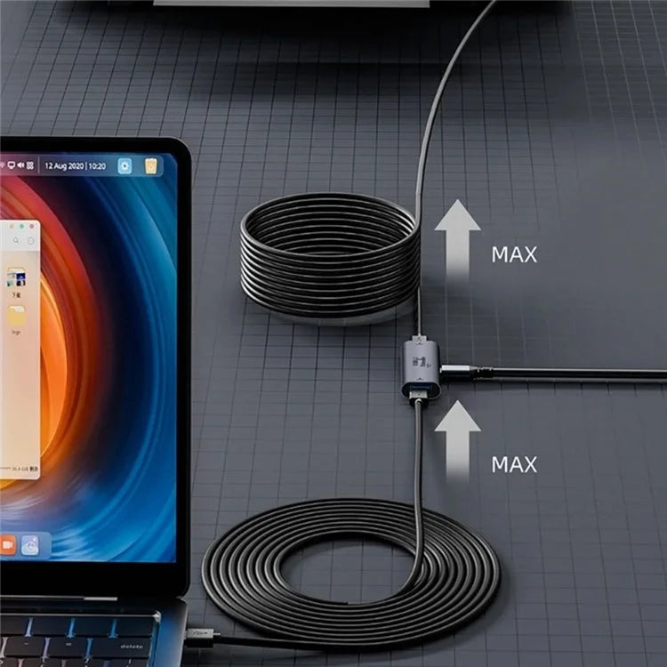 Aluminum Alloy Type-C to Type-C Signal Amplifier 15W Power Supply Extender