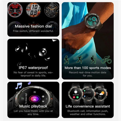 S100 1.45-inch Display Bluetooth Call Fitness Smart Watch with Light