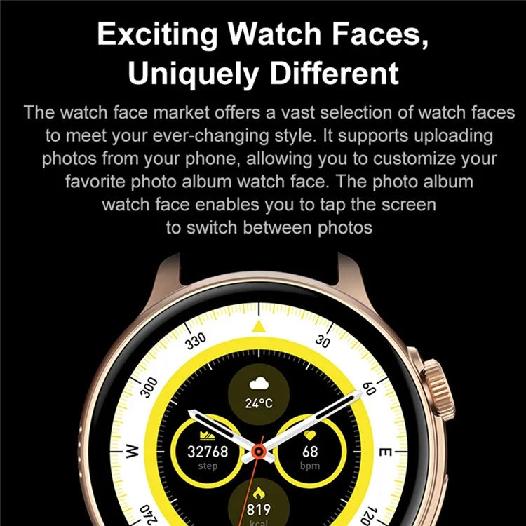 S58 AMOLED Round Screen Bluetooth Call Smart Watch Heart Rate Monitor Fitness Tracker